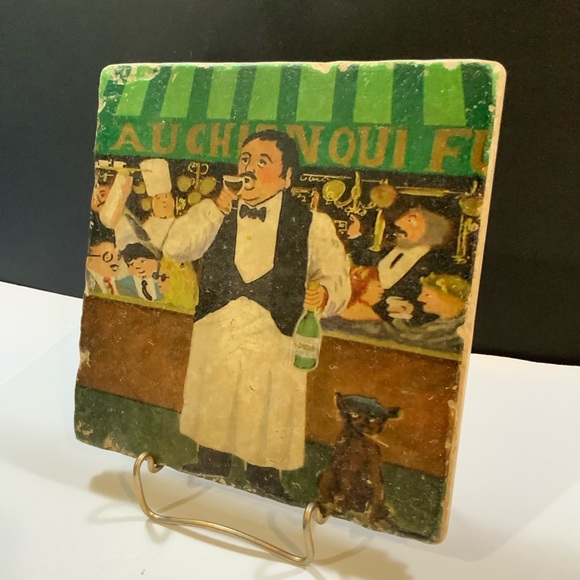 Studio Vertu Marble Tile Trivet Hanging or Counter Top 8 X 8 Wine Italian #40 - Picture 2 of 5